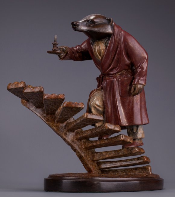 Badger bronze sculpture